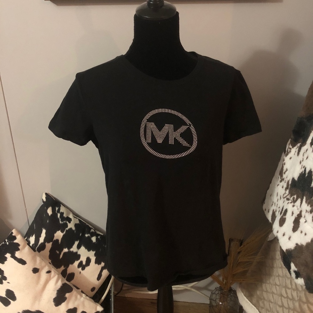 Michael Kors fitted black tee with embellishments